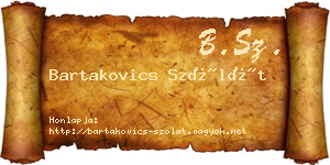 Bartakovics Szólát névjegykártya